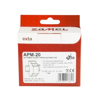 Automatyczny przełącznik faz TYP: APM-20 EXT10000227 ZAMEL (EXT10000227-WPL)